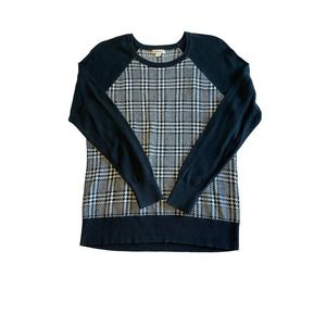 Merona Houndstooth Sweater Grunge 90’s Emo Alternative Punk Black and White  1X